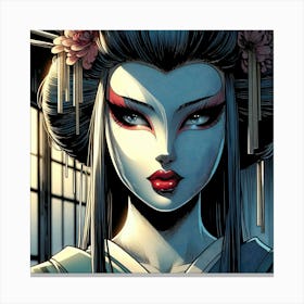 Geisha Creative Illustration Artwork 40 Canvas Print