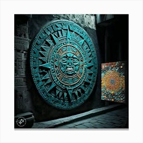 Aztec Calendar 4 Canvas Print