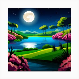 Landscape At Night Canvas Print