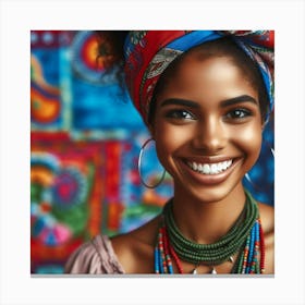 African American Woman Smiling Canvas Print