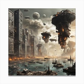 Demolition City Canvas Print