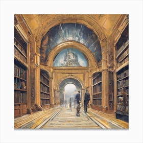 Library Of Rome Canvas Print