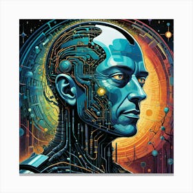 AI Robot Head Canvas Print