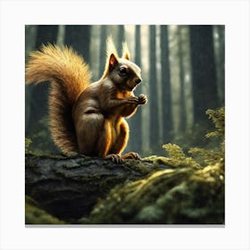 Squirrel In The Forest 74 Canvas Print