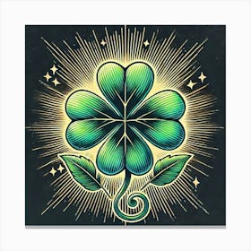 Tattoo Four Leaf Clover 2 Canvas Print