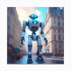 Robot In The City 54 Canvas Print