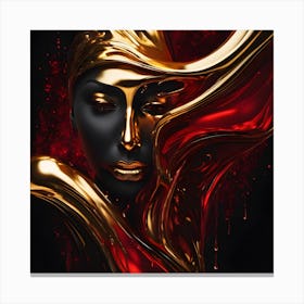 Gold And Black Abstract Painting Canvas Print