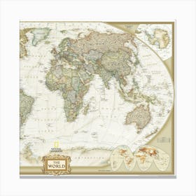 World Map Illustration Country Texture Cartography Travel 2 Canvas Print
