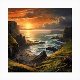 Sunset On The Cliffs Canvas Print