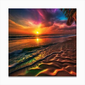 Sunset On The Beach 179 Canvas Print