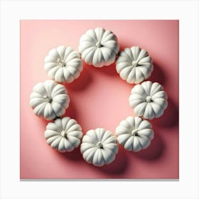 White Pumpkins In A Circle Canvas Print