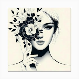 Woman With Flowers 3 Canvas Print