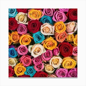 All Roses Colors Flat As Background (38) Canvas Print