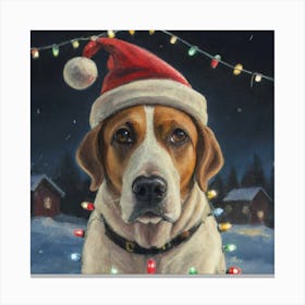 Christmas Dog Canvas Art Canvas Print