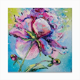 Peony Flower Floral Art Painting Canvas Print