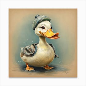 Duck In A Hat 5 Canvas Print