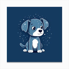 Blue Puppy Canvas Print