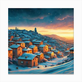 Winter Village 11 Canvas Print