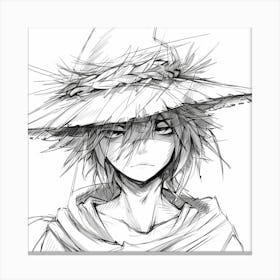 Manga Character with Witch Hat Canvas Print