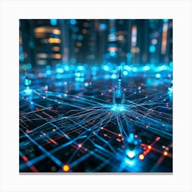 Cybersecurity In The Realm Of Futuristic Connectivity Visualized As A Highly Intricate Complex Web 2 1 Canvas Print