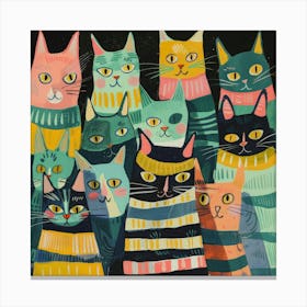 Cats In Sweaters Canvas Print