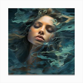 Underwater Woman Canvas Print