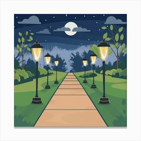 Night In The Park Canvas Print