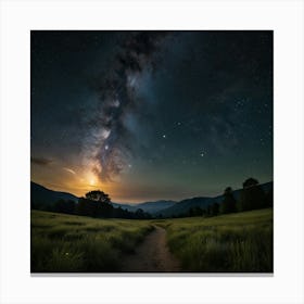 Milky way Paintings Art Print 1 Canvas Print