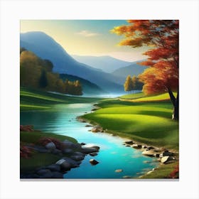 River In Autumn 6 Canvas Print