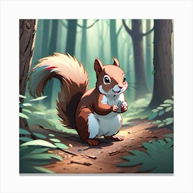 Squirrel In The Forest 152 Canvas Print