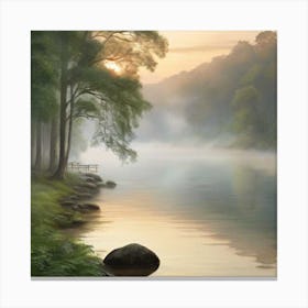 Sunrise By The River Canvas Print