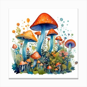 Mushrooms In The Forest 69 Canvas Print