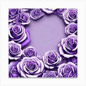 Lavender Roses On Edges As Frame With Empty Space In Centre Miki Asai Macro Photography Close Up (5) Canvas Print