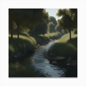 River In The Woods 15 Canvas Print