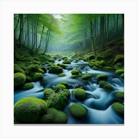 Mossy River 1 Canvas Print