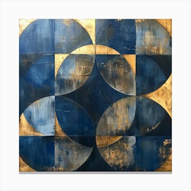 Blue And Gold Circles Canvas Print