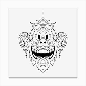 Monkey Mandala Canvas Print