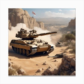 M60 Tanks In The Desert 1 Canvas Print