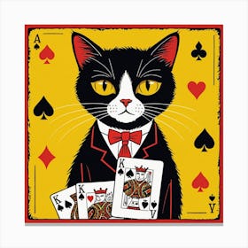 Cat Playing Cards 8 Canvas Print