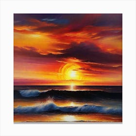 Sunset Over The Ocean 23 Canvas Print