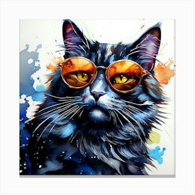 Cat In Sunglasses 2 Canvas Print