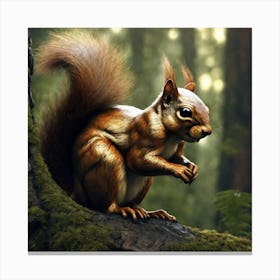 Squirrel In The Forest 81 Canvas Print