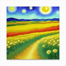 Starry Night Flower Dreams Canvas Print