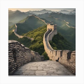 The famous Great Wall of China with nature Canvas Print