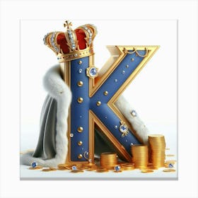 Funny Alpabet - K (King) Canvas Print