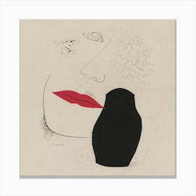 Woman With Red Lips Canvas Print