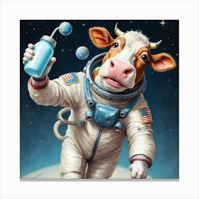 Cow In Space 2 Canvas Print