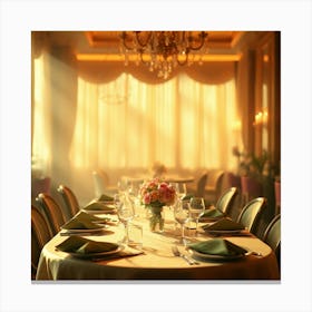 Table Setting In A Restaurant Canvas Print