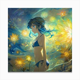 Anime Girl In Bikini jk Canvas Print