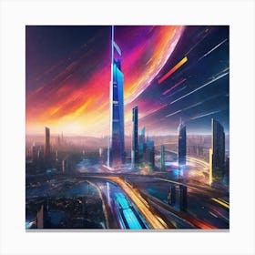 Futuristic Cityscape 93 Canvas Print